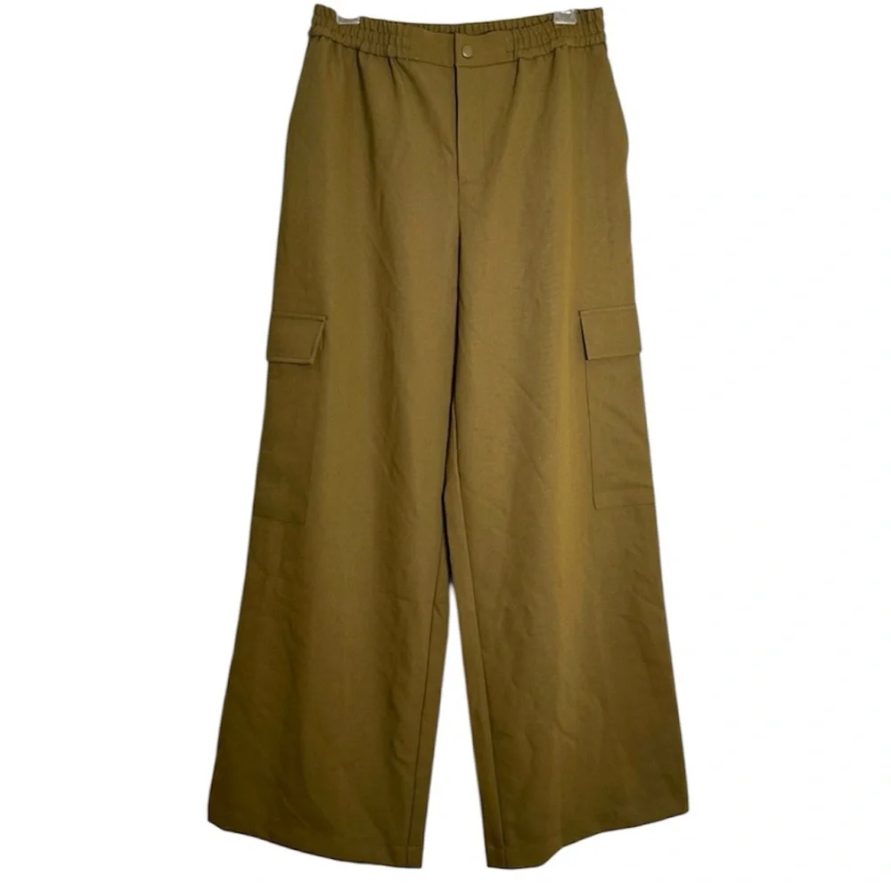 Wayf Olive Cargo Wide Leg‎ Pants Sz Small - Picture 13 of 13